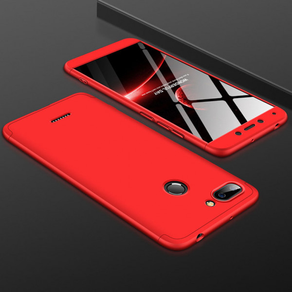 Матовый защитный чехол GKK 360° для Xiaomi Redmi 6 Красный