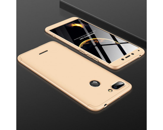Матовый защитный чехол GKK 360° для Xiaomi Redmi 6 Золотой