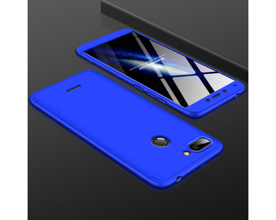 Матовый защитный чехол GKK 360° для Xiaomi Redmi 6 Синий