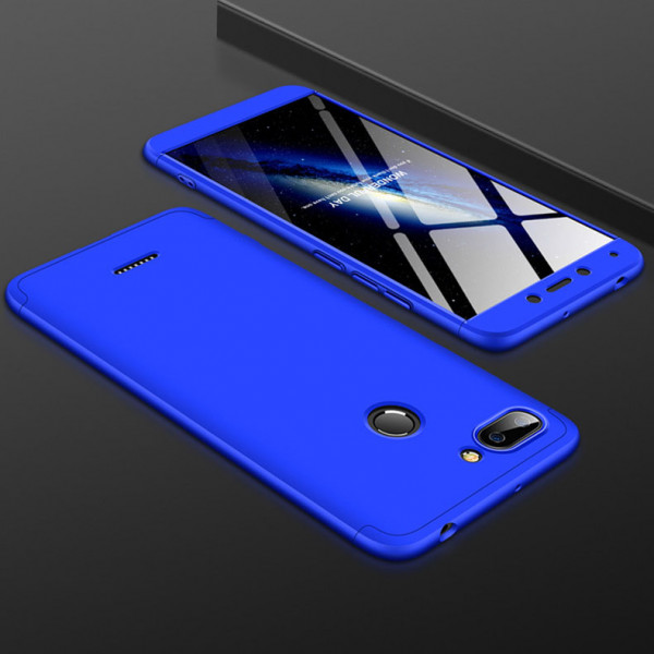 Матовый защитный чехол GKK 360° для Xiaomi Redmi 6 Синий