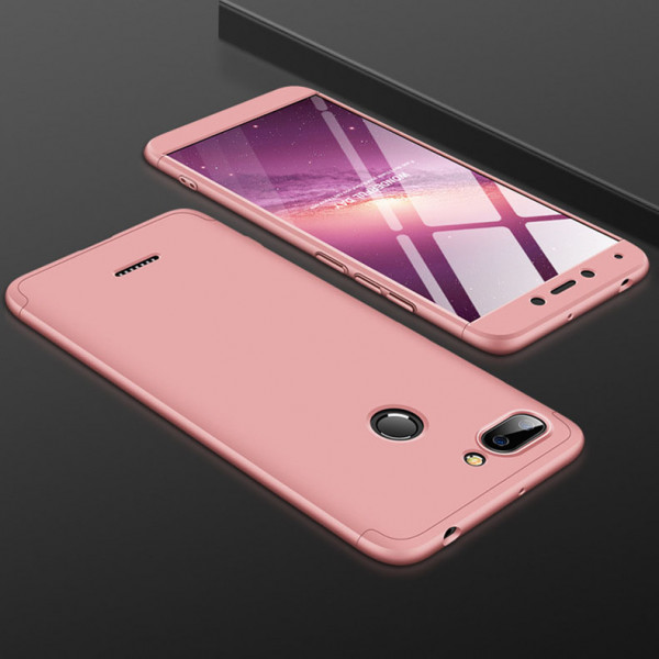 Матовый защитный чехол GKK 360° для Xiaomi Redmi 6 Розовый