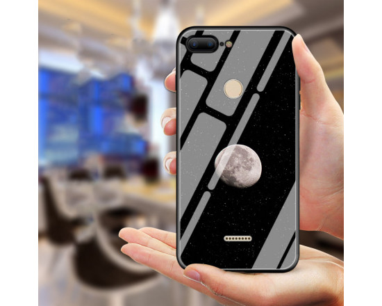Глянцевый силиконовый бампер для Xiaomi Redmi 6 с картинкой Луна