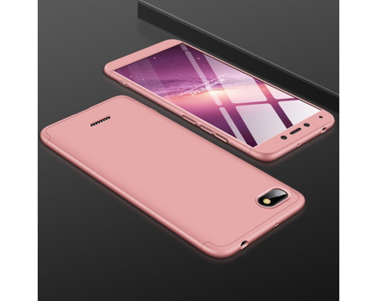 Матовый защитный чехол GKK 360° для Xiaomi Redmi 6a Розовый