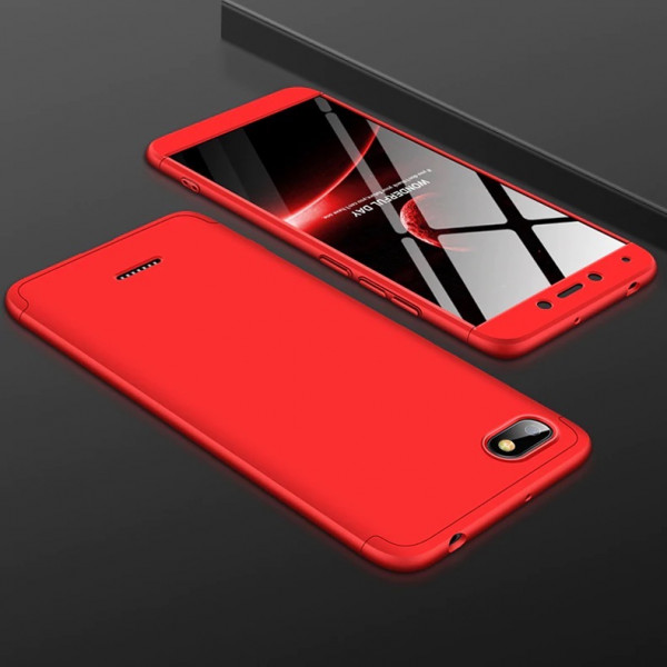Матовий захисний чохол GKK 360° для Xiaomi Redmi 6a Червоний