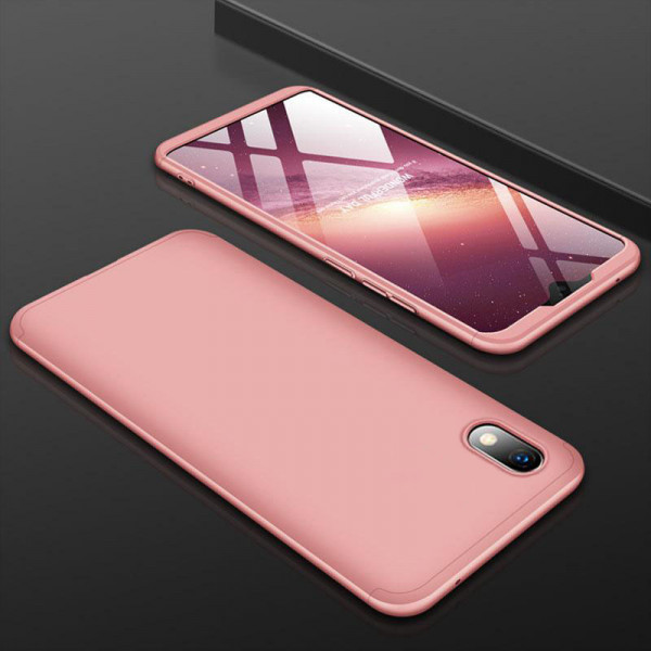 Матовый защитный чехол GKK 360° для Xiaomi Redmi 7a Розовый