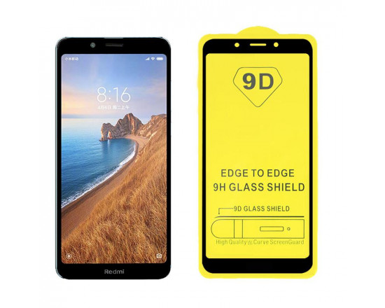 Защитное стекло с полным покрытием 9D для телефона Xiaomi Redmi 7a