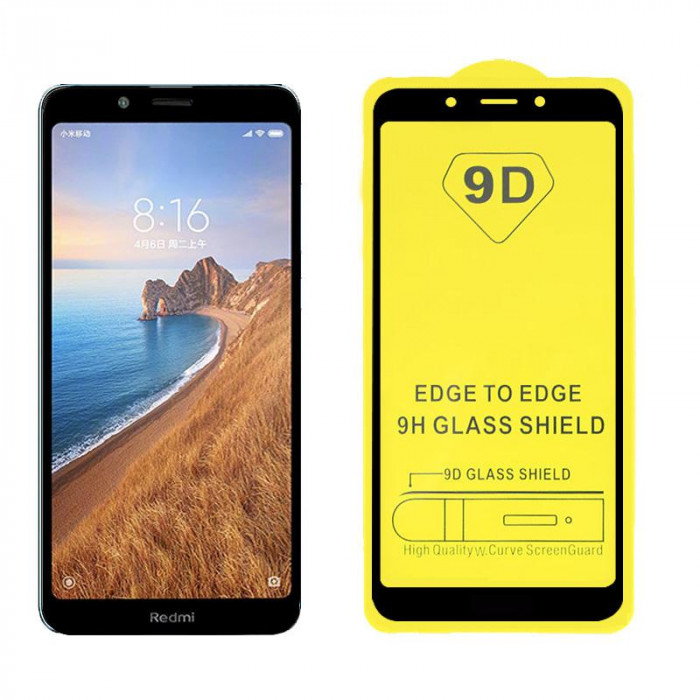 Защитное стекло с полным покрытием 9D для телефона Xiaomi Redmi 7a