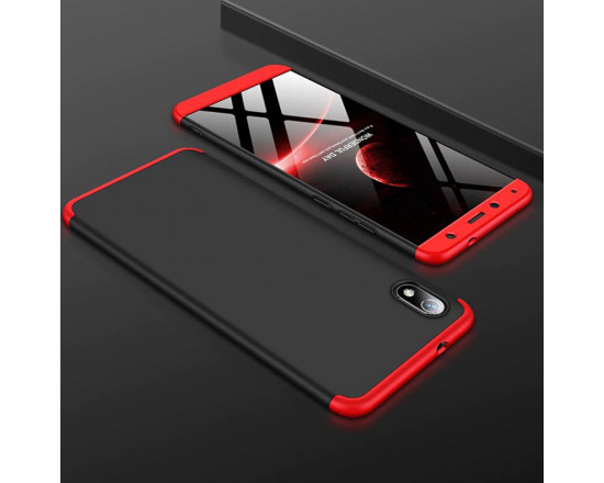 Матовый защитный чехол GKK 360° для Xiaomi Redmi 7a Черно-красный