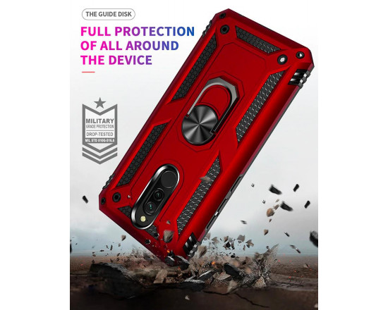 Ультратонкий противоударный чехол для Xiaomi Redmi 8/8a с кольцом-держателем - Красный