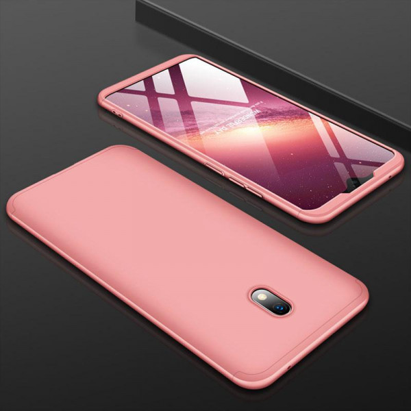 Матовый защитный чехол GKK 360° для Xiaomi Redmi 8a Розовый