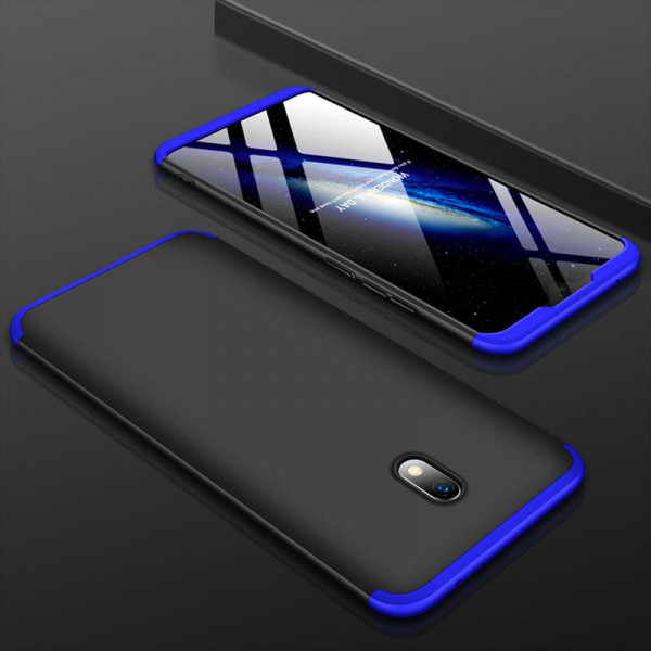 Матовый защитный чехол GKK 360° для Xiaomi Redmi 8a Чёрно-синий