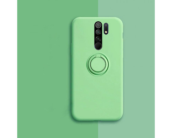 Силіконовий чохол Soft Touch з кільцем-тримачем для Xiaomi Redmi 9 Зелений