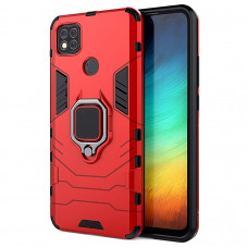 Защитный бампер IronMan для Xiaomi Redmi 9c с кольцом-держателем Красный