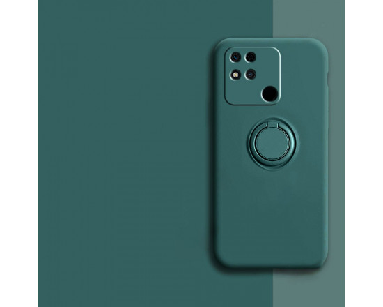 Силіконовий чохол Soft Touch з кільцем-тримачем для Xiaomi Redmi 9c Темно-зелений