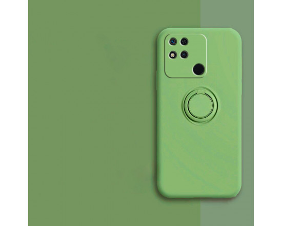 Силиконовый чехол Soft Touch с кольцом-держателем для Xiaomi Redmi 9c Зелёный