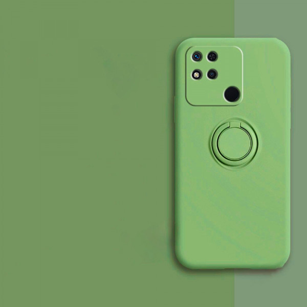 Силиконовый чехол Soft Touch с кольцом-держателем для Xiaomi Redmi 9c Зелёный