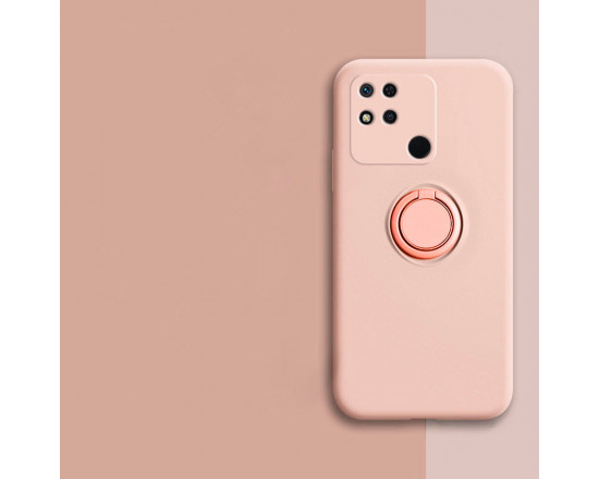 Силиконовый чехол Soft Touch с кольцом-держателем для Xiaomi Redmi 9c Розовый