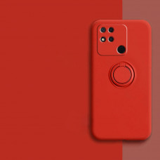 Силиконовый чехол Soft Touch с кольцом-держателем для Xiaomi Redmi 9c Красный