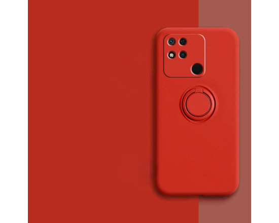 Силиконовый чехол Soft Touch с кольцом-держателем для Xiaomi Redmi 9c Красный