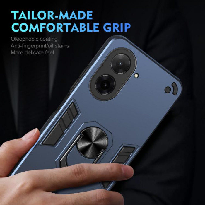 Ультратонкий противоударный чехол для Xiaomi Redmi A5 171mm с кольцом-держателем Синий