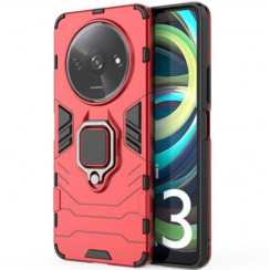 Защитный бампер IronMan для Xiaomi Redmi A3 с кольцом-держателем Красный