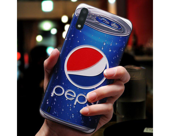 Силиконовый чехол для Samsung A01 с 3d-принтом Пепси