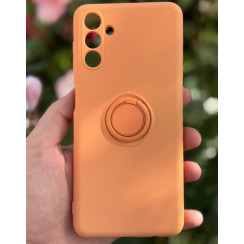 Силиконовый чехол Soft Touch с кольцом-держателем для Samsung Galaxy A14 Оранжевый