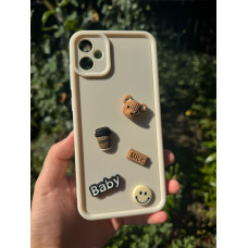 Силиконовый чехол Кофе и медведь для Samsung Galaxy A05 Молочный