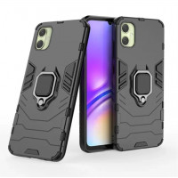 Защитный бампер IronMan для Samsung Galaxy A06 с кольцом-держателем Чёрный