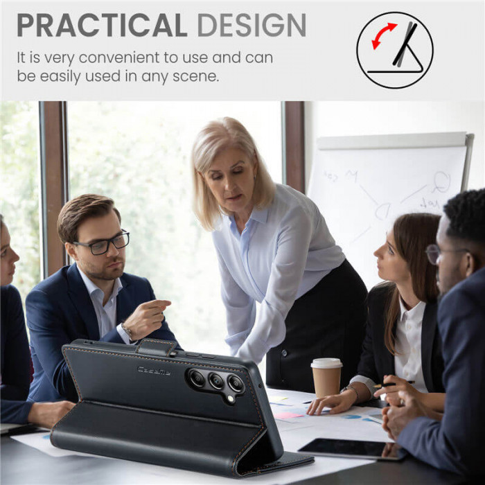 Чехол-книжка CaseMe из нубука для Samsung A05s Чёрный