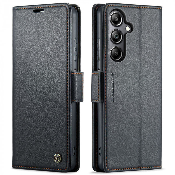 Чехол-книжка CaseMe из нубука для Samsung A05s Чёрный