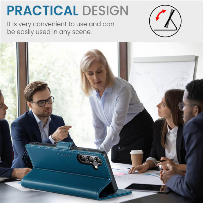 Чехол-книжка CaseMe из нубука для Samsung A05s Бирюзовый