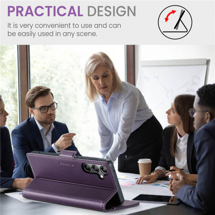 Чехол-книжка CaseMe из нубука для Samsung A05s Фиолетовый