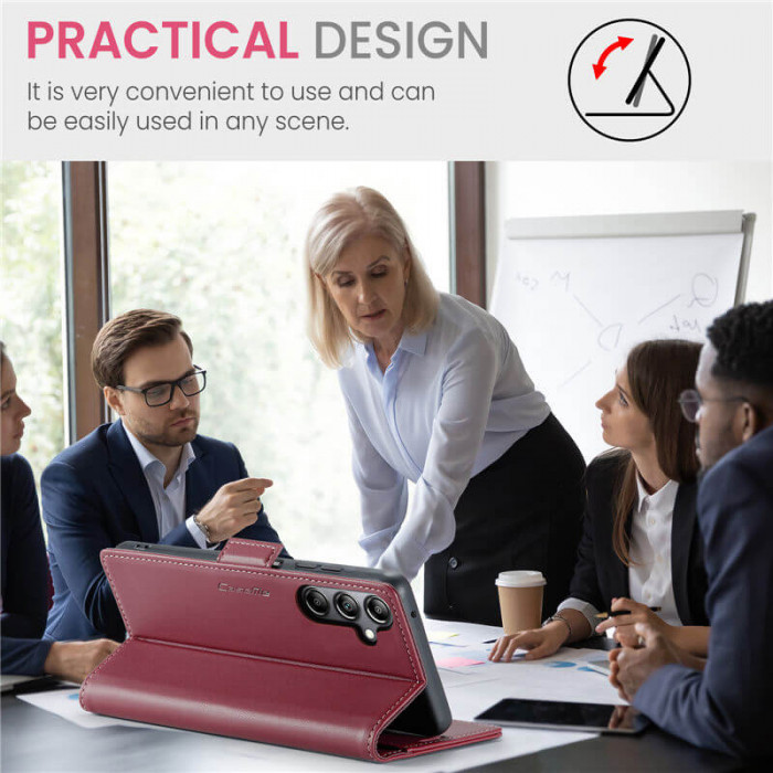 Чехол-книжка CaseMe из нубука для Samsung A05s Бордовый