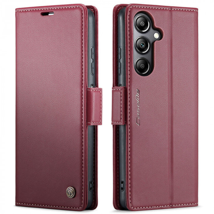 Чехол-книжка CaseMe из нубука для Samsung A05s Бордовый