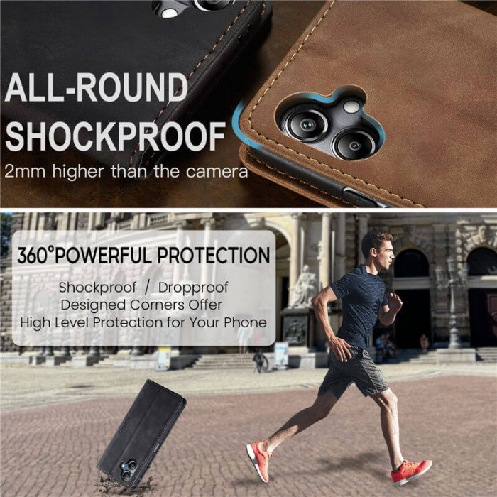 Чехол-книжка CaseMe из нубука для Samsung A07 Чёрный