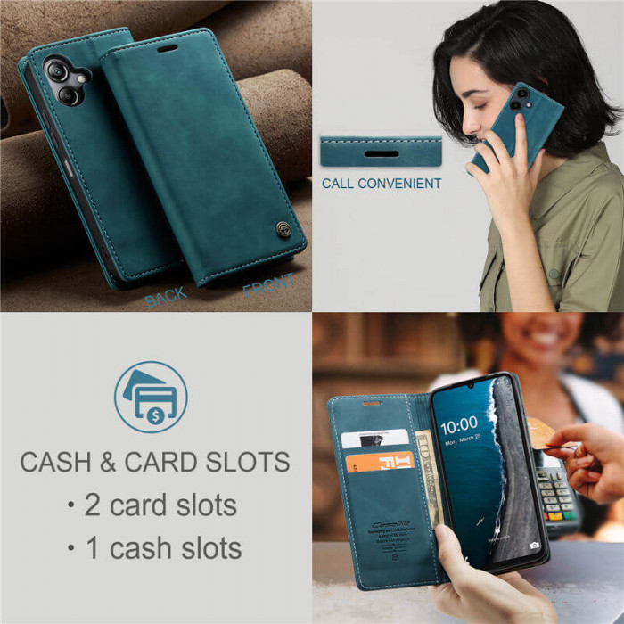 Чохол-книжка CaseMe із нубуку для Samsung A06 Бірюзовий