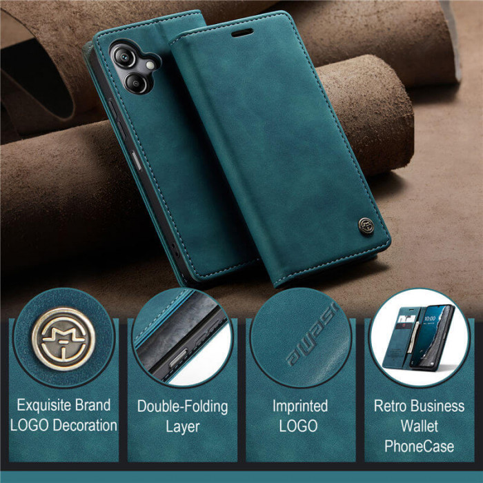 Чохол-книжка CaseMe із нубуку для Samsung A06 Бірюзовий