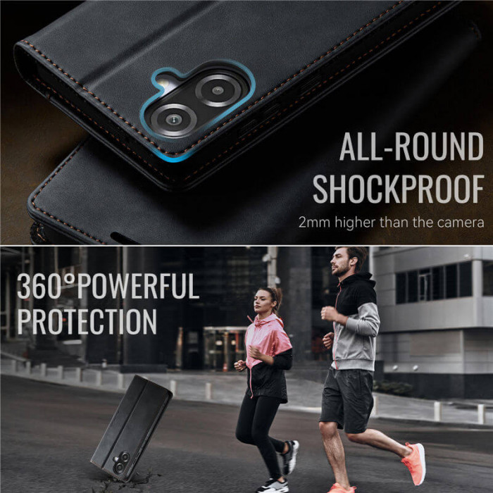 Чехол-книжка CaseMe RFID из нубука для Samsung Galaxy A07 Черный