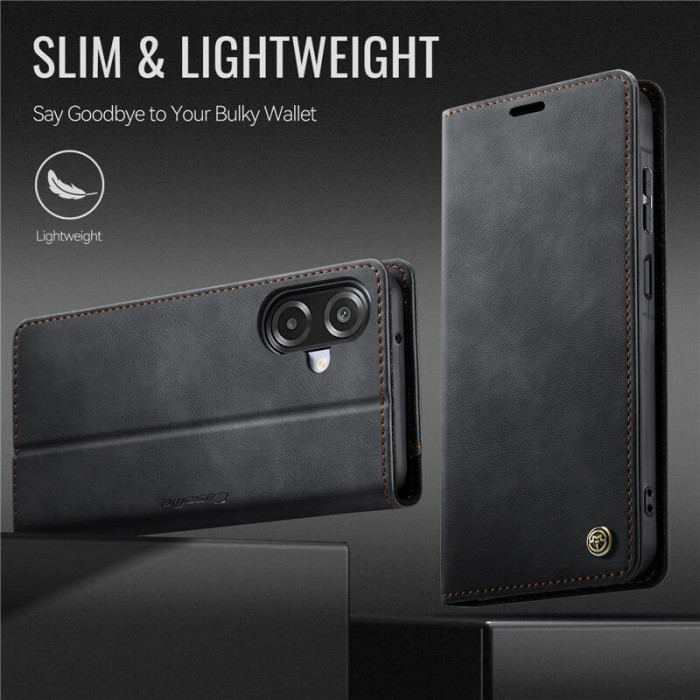 Чехол-книжка CaseMe RFID из нубука для Samsung Galaxy A07 Черный