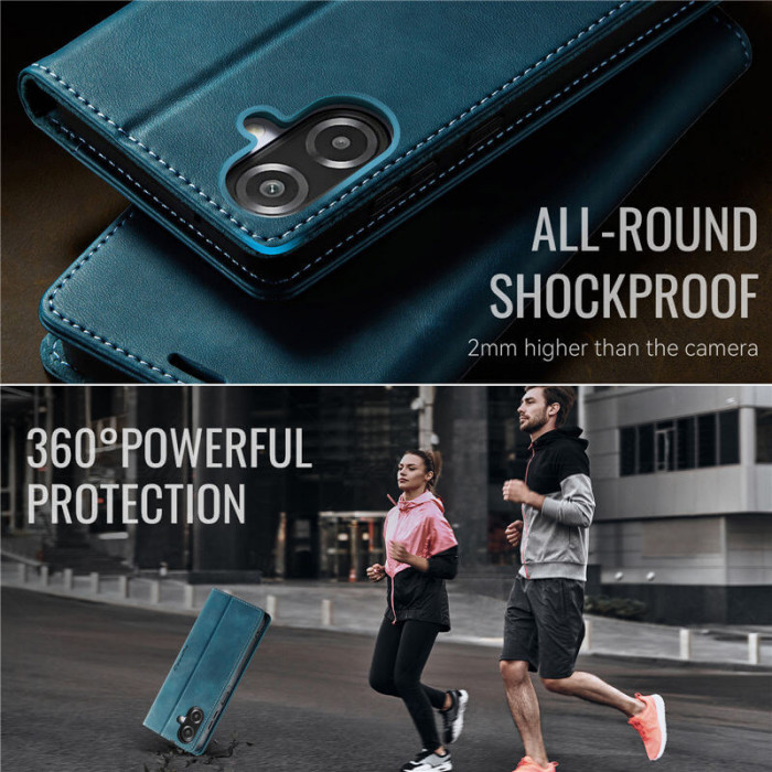 Чехол-книжка CaseMe RFID из нубука для Samsung Galaxy A07 Бирюзовый