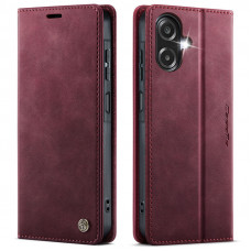 Чехол-книжка CaseMe RFID из нубука для Samsung Galaxy A06 Бордовый