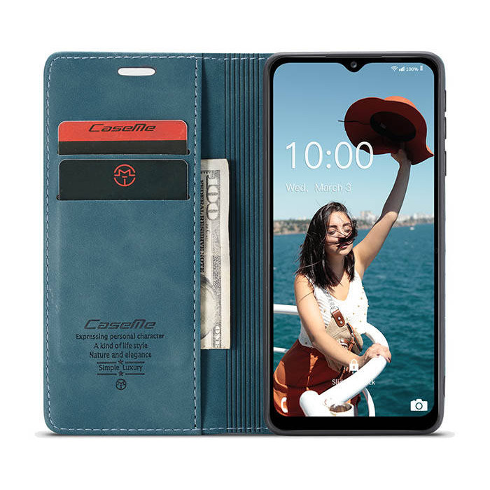 Чехол-книжка CaseMe из нубука для Samsung A12/M12 Бирюзовый