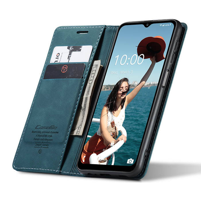 Чехол-книжка CaseMe из нубука для Samsung A12/M12 Бирюзовый