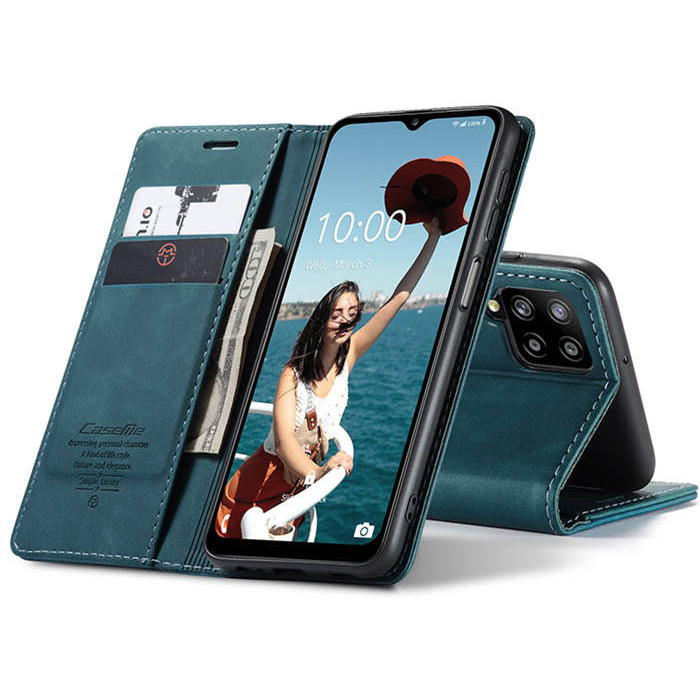 Чехол-книжка CaseMe из нубука для Samsung A12/M12 Бирюзовый