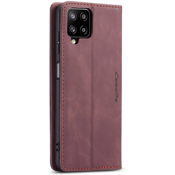 Чехол-книжка CaseMe из нубука для Samsung A12/M12 Бордовый