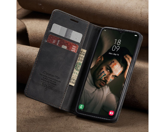 Чехол-книжка CaseMe из нубука для Samsung A22 5G Чёрный