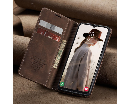 Чехол-книжка CaseMe из нубука для Samsung Galaxy M30s/M21 Тёмно-коричневый
