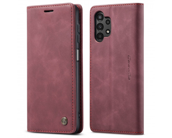 Чехол-книжка CaseMe из нубука для Samsung A13 Бордовый