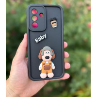 Силіконовий чохол Baby Dog з кавою для Samsung Galaxy A56 Чорний